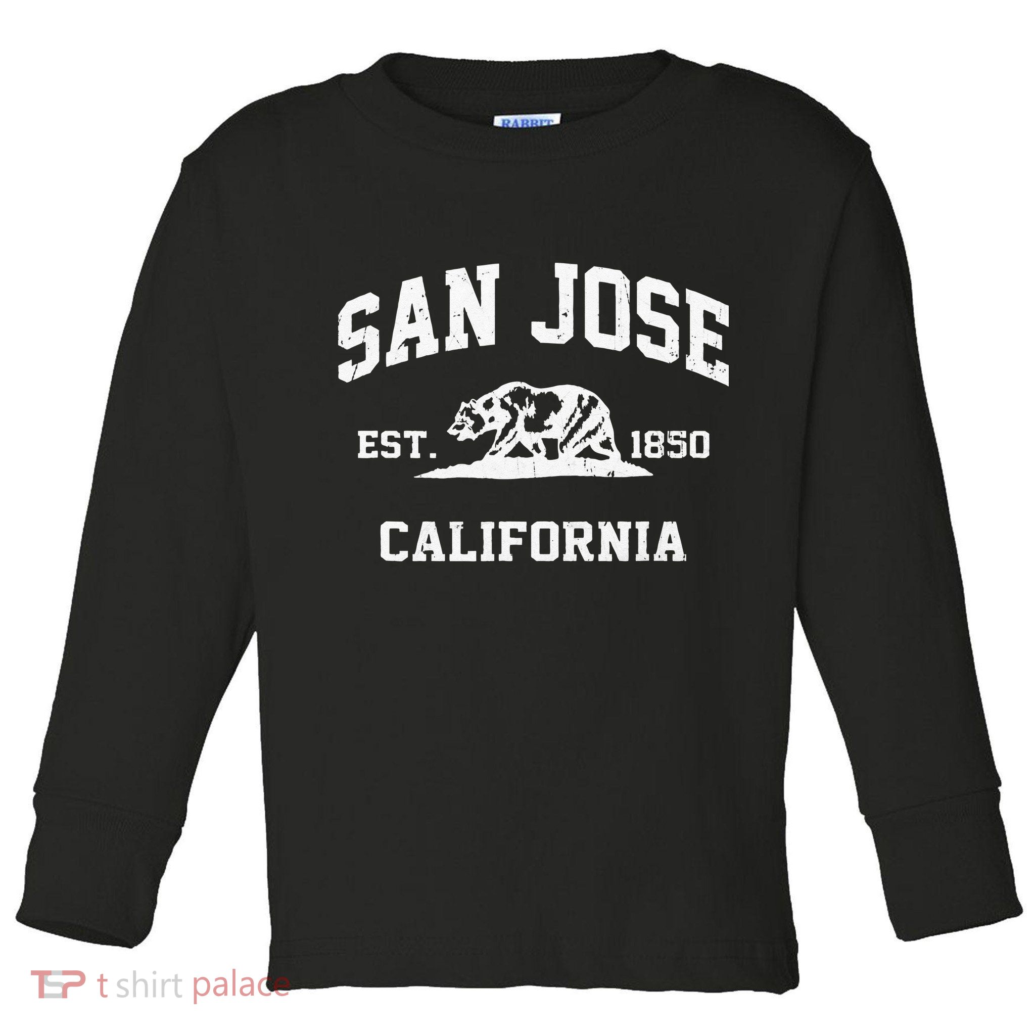 San Jose California CA Vintage State Athletic Style Toddler Long Sleeve Shirt