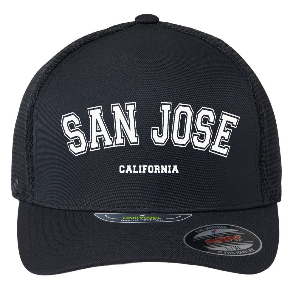 San Jose California Flexfit Unipanel Trucker Cap