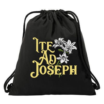 St Joseph Consecration Ite Ad Joseph Latin Catholic Saints Drawstring Bag