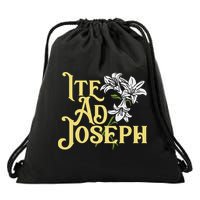 St Joseph Consecration Ite Ad Joseph Latin Catholic Saints Drawstring Bag