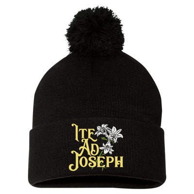 St Joseph Consecration Ite Ad Joseph Latin Catholic Saints Pom Pom 12in Knit Beanie