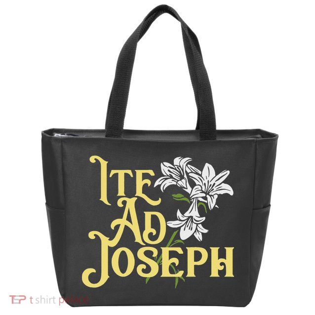 St Joseph Consecration Ite Ad Joseph Latin Catholic Saints Zip Tote Bag