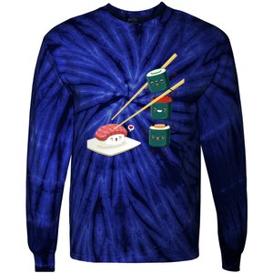 Sushi Japanese Cuisine, Sushi Emoji Tie-Dye Long Sleeve Shirt