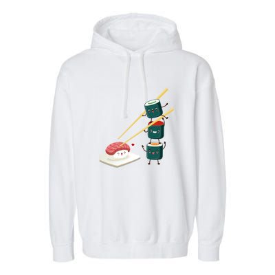 Sushi Japanese Cuisine, Sushi Emoji Garment-Dyed Fleece Hoodie