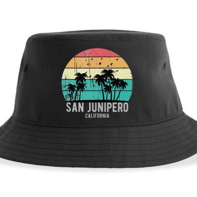 San Junipero California Beach Retro Vacation Souvenir Sustainable Bucket Hat