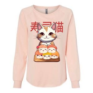 Sushi Japanese Cat Cute Gift Womens California Wash Sweatshirt