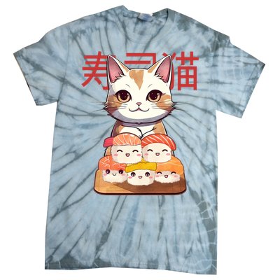 Sushi Japanese Cat Cute Gift Tie-Dye T-Shirt