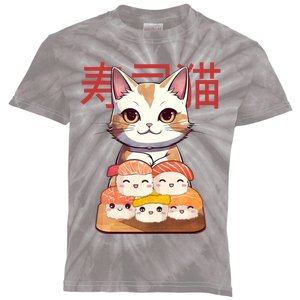 Sushi Japanese Cat Cute Gift Kids Tie-Dye T-Shirt