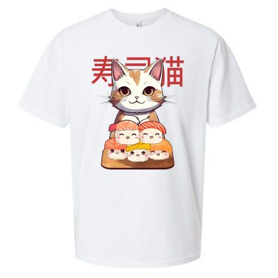 Sushi Japanese Cat Cute Gift Sueded Cloud Jersey T-Shirt