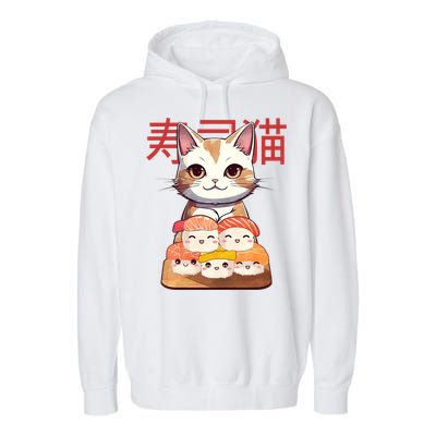 Sushi Japanese Cat Cute Gift Garment-Dyed Fleece Hoodie