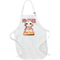 Sushi Japanese Cat Cute Gift Full-Length Apron With Pockets