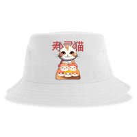 Sushi Japanese Cat Cute Gift Sustainable Bucket Hat