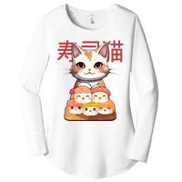 Sushi Japanese Cat Cute Gift Women's Perfect Tri Tunic Long Sleeve Shirt