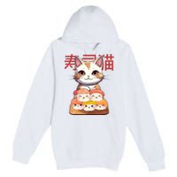 Sushi Japanese Cat Cute Gift Premium Pullover Hoodie