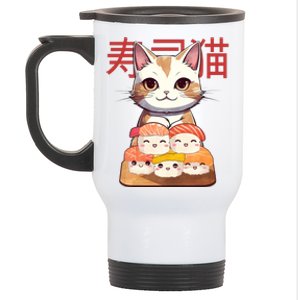 Sushi Japanese Cat Cute Gift Stainless Steel Travel Mug