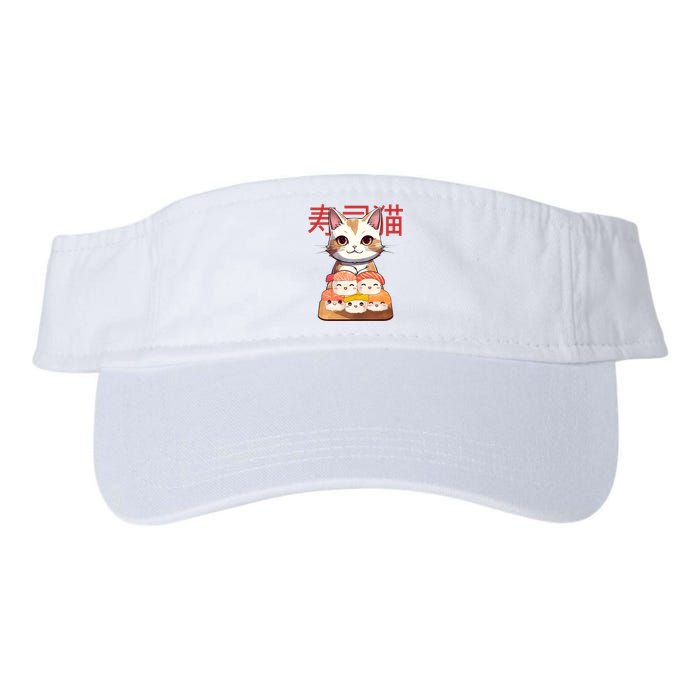 Sushi Japanese Cat Cute Gift Valucap Bio-Washed Visor