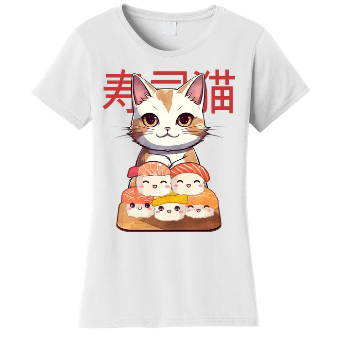 Sushi Japanese Cat Cute Gift Women's T-Shirt