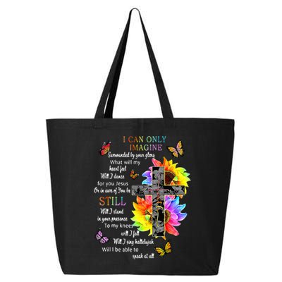 Sunflower Jesus Cross Butterfly I Can Imagine Christian 25L Jumbo Tote