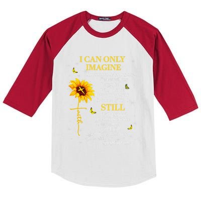 Sunflower Jesus Christian Bible Verse Faith In Christ  Kids Colorblock Raglan Jersey