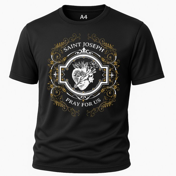 St Joseph Consecration Most Chaste Heart Catholic Saint Cooling Performance Crew T-Shirt