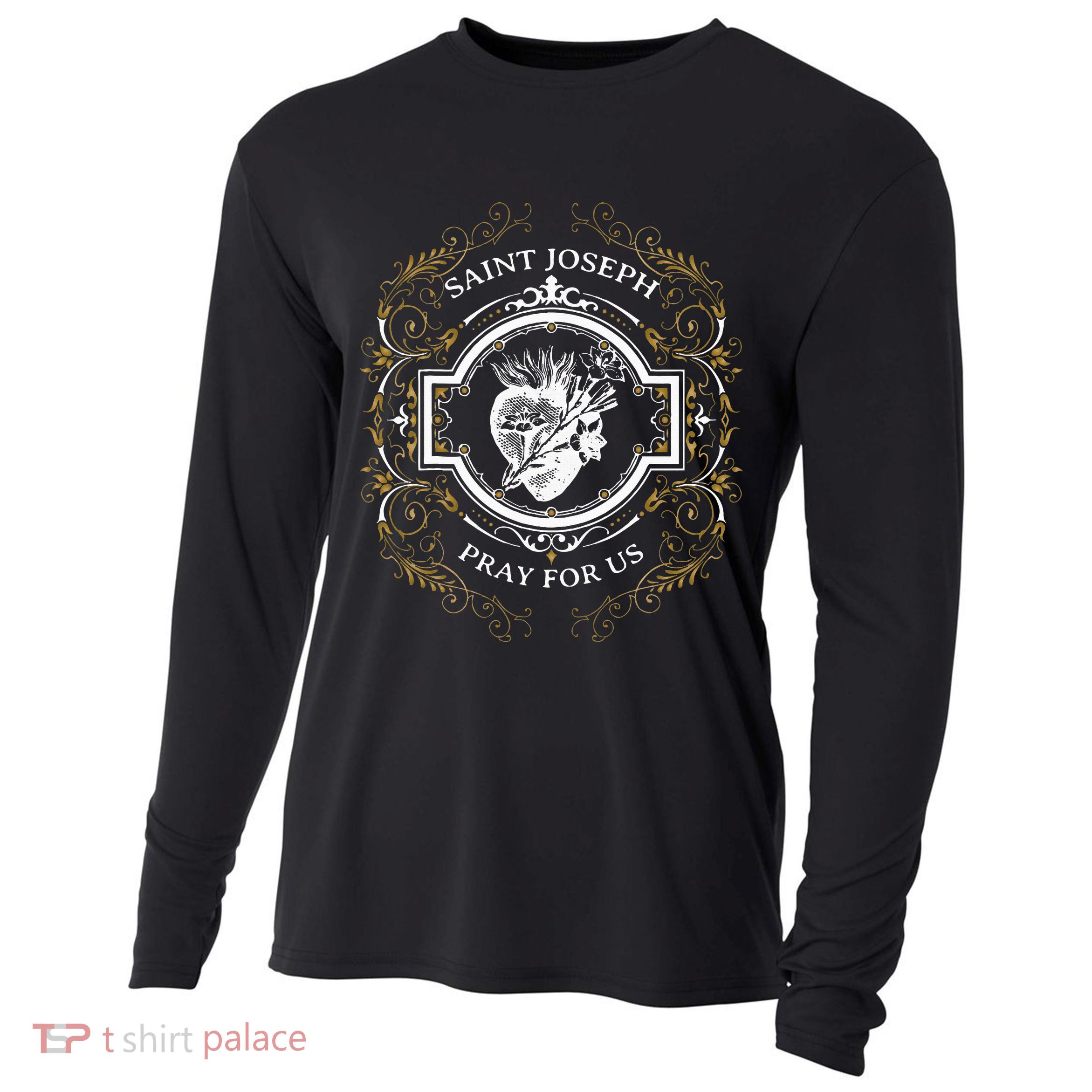 St Joseph Consecration Most Chaste Heart Catholic Saint Cooling Performance Long Sleeve Crew
