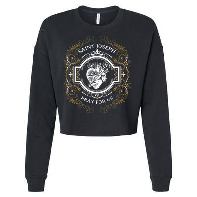 St Joseph Consecration Most Chaste Heart Catholic Saint Cropped Pullover Crew