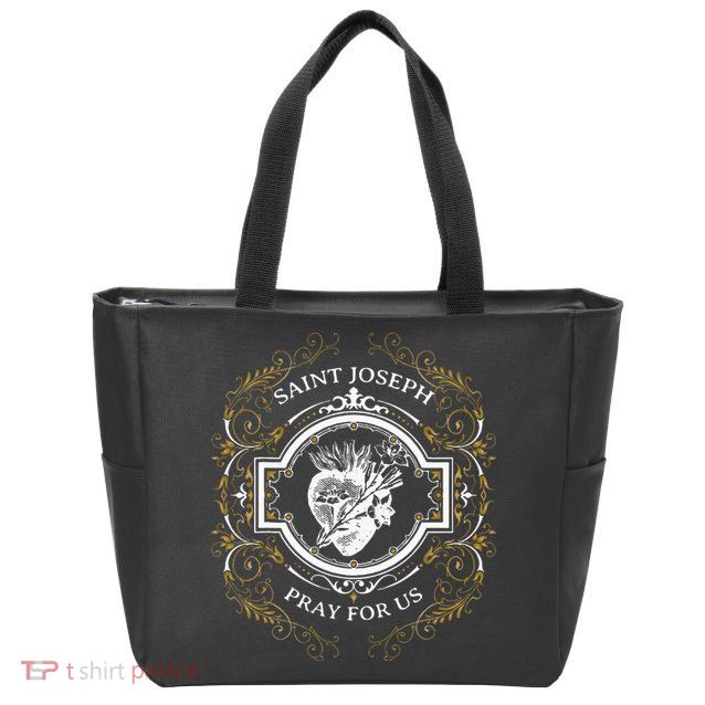 St Joseph Consecration Most Chaste Heart Catholic Saint Zip Tote Bag