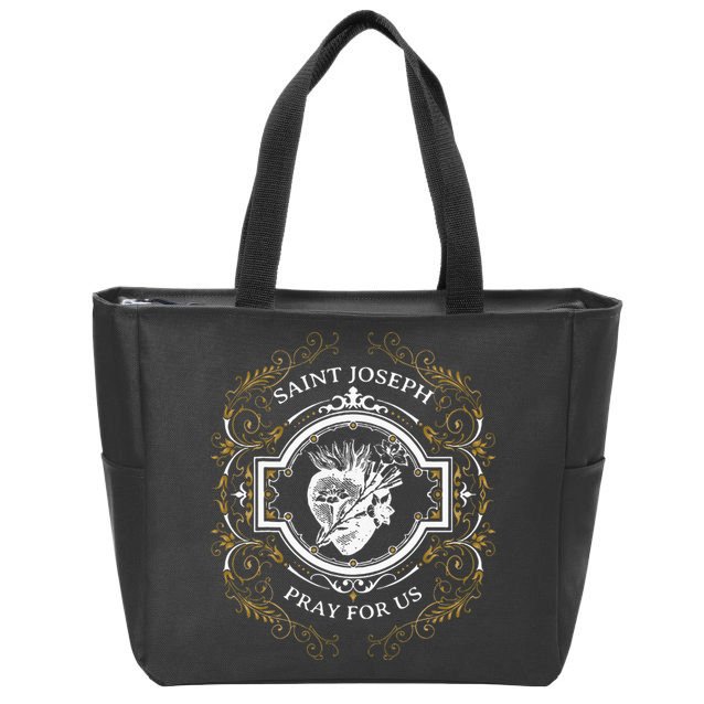 St Joseph Consecration Most Chaste Heart Catholic Saint Zip Tote Bag