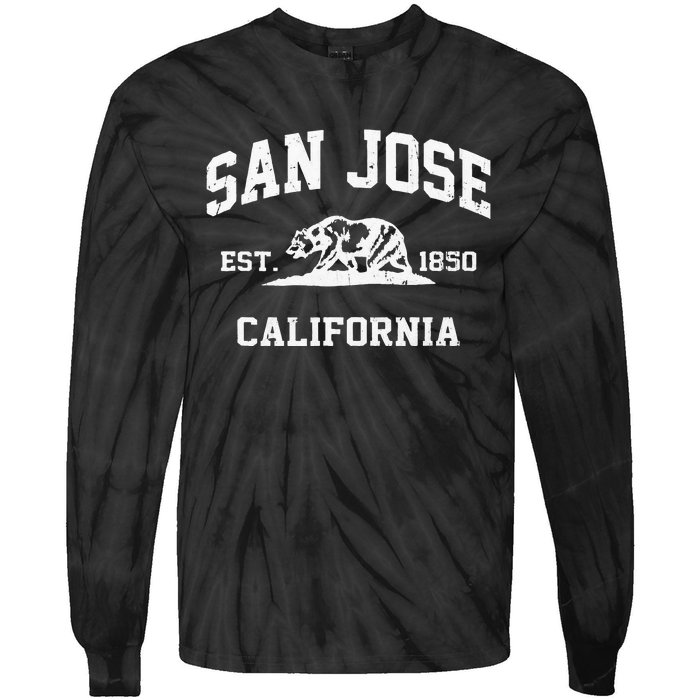 San Jose California CA Vintage State Athletic Style Tie-Dye Long Sleeve Shirt