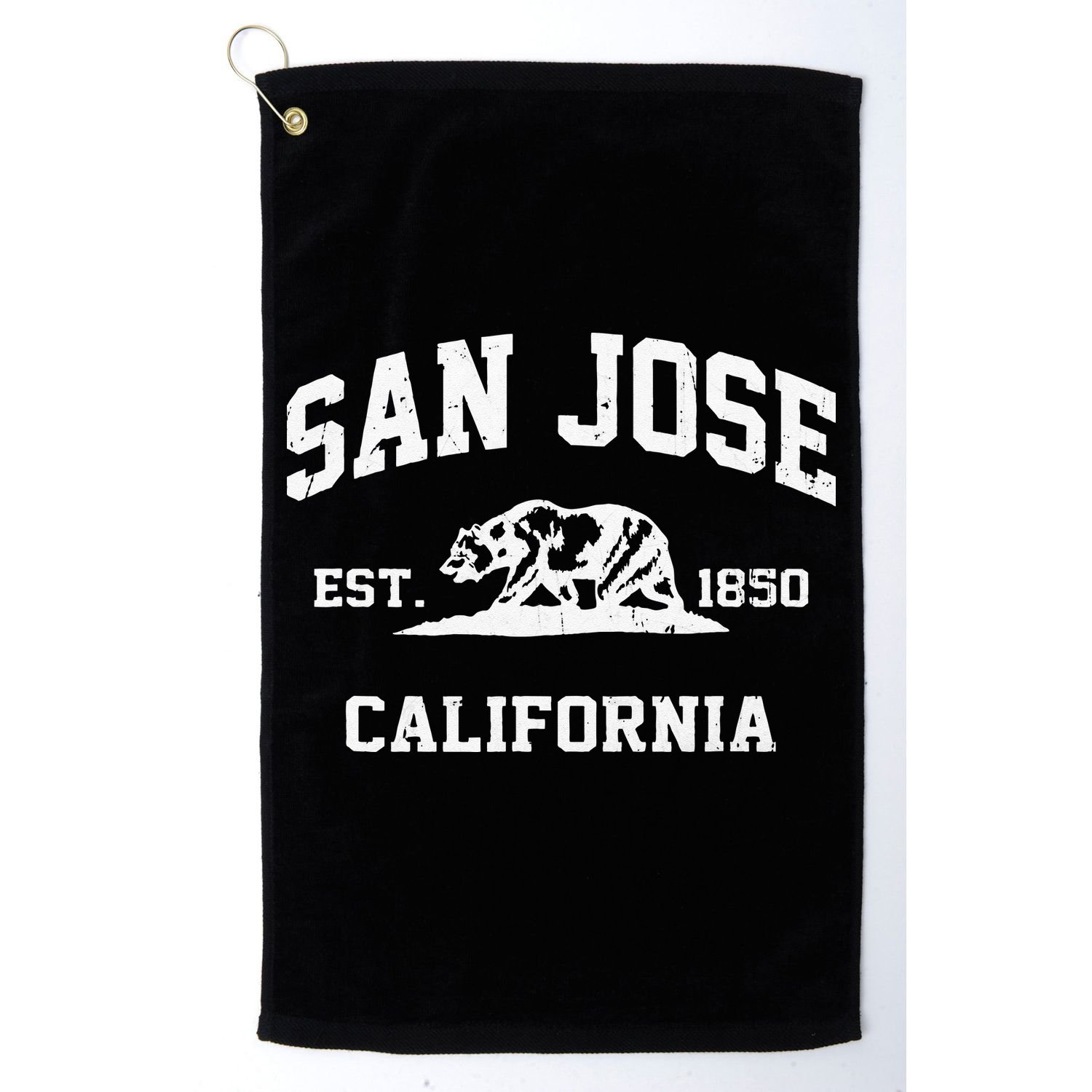 San Jose California CA Vintage State Athletic Style Golf Towel