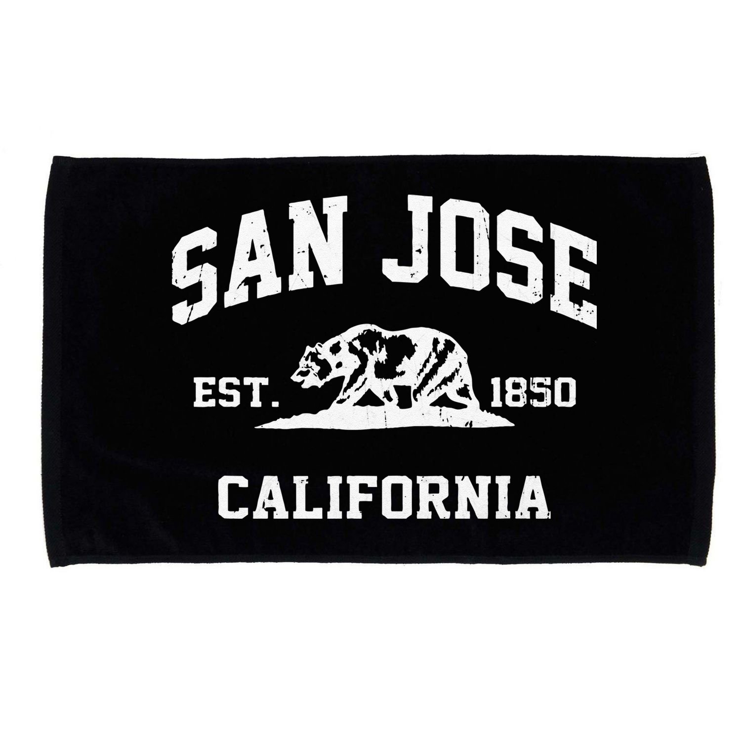 San Jose California CA Vintage State Athletic Style Microfiber Hand Towel