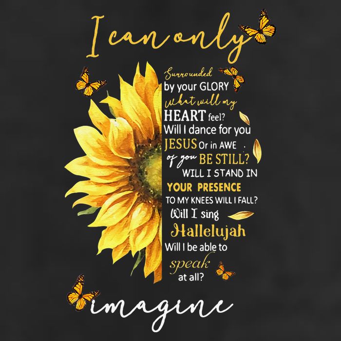 Sunflower Jesus Cross I Can Imagine Christian Religious Gift Beanie