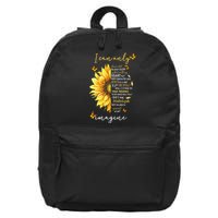 Sunflower Jesus Cross I Can Imagine Christian Religious Gift 16 in Basic Backpack