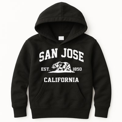 San Jose California CA Vintage State Athletic Style Kids Hoodie