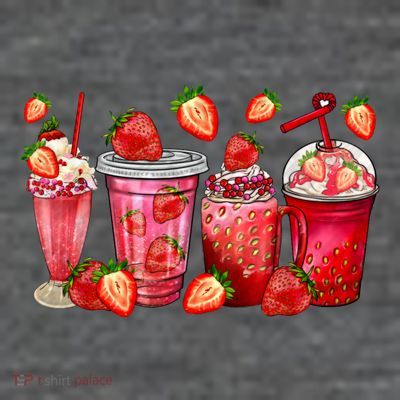 Strawberry Juice Coffee Cups Strawberry Festival Fruit Lover T-Shirt