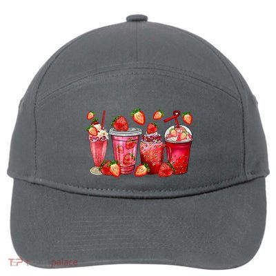 Strawberry Juice Coffee Cups Strawberry Festival Fruit Lover 7-Panel Snapback Hat
