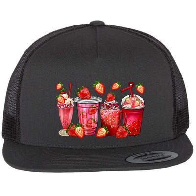 Strawberry Juice Coffee Cups Strawberry Festival Fruit Lover Flatbill Hat