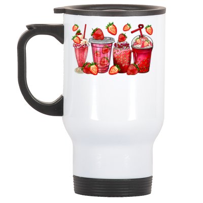 Strawberry Juice Coffee Cups Strawberry Festival Fruit Lover Stainless Steel Travel Mug