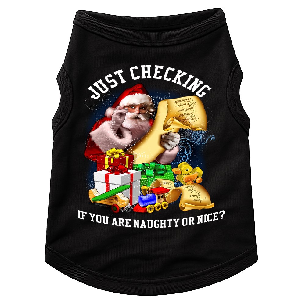 Santa Just Checking If You Are Naughty Or Nice Doggie Tank
