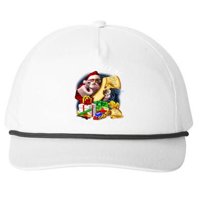 Santa Just Checking If You Are Naughty Or Nice Snapback Five-Panel Rope Hat