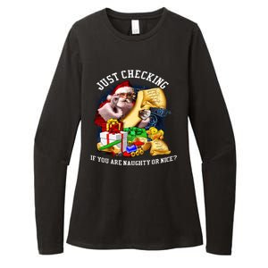 Santa Just Checking If You Are Naughty Or Nice Womens CVC Long Sleeve Shirt