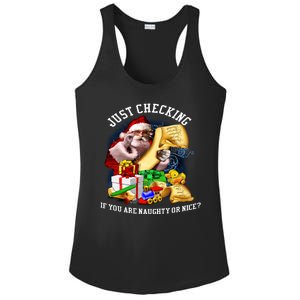 Santa Just Checking If You Are Naughty Or Nice Ladies PosiCharge Competitor Racerback Tank