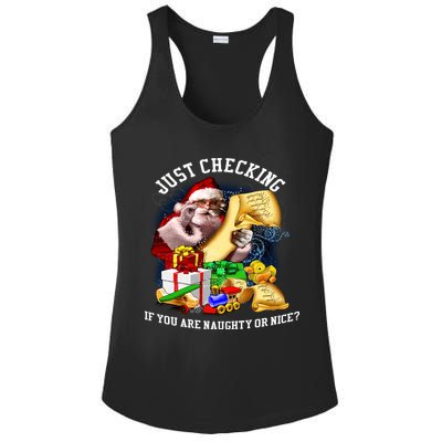 Santa Just Checking If You Are Naughty Or Nice Ladies PosiCharge Competitor Racerback Tank