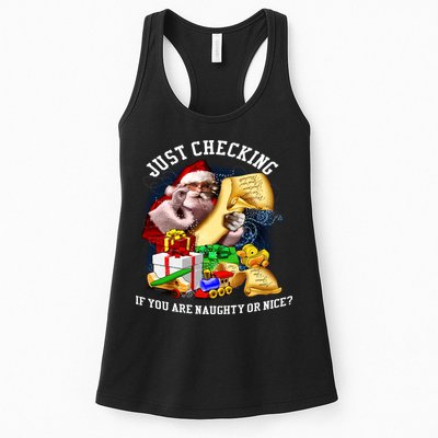 Santa Just Checking If You Are Naughty Or Nice Womens Tank Top