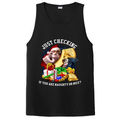 Santa Just Checking If You Are Naughty Or Nice PosiCharge Competitor Tank