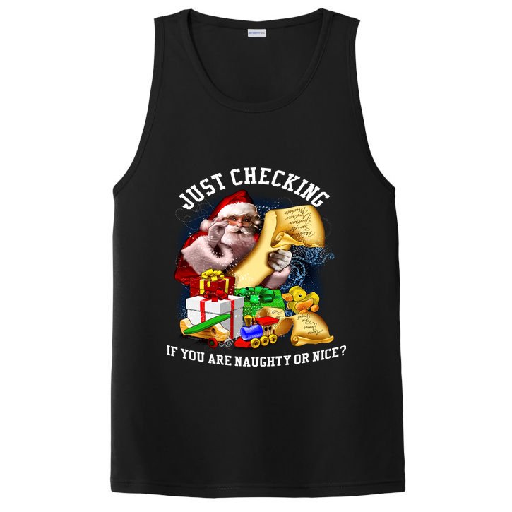 Santa Just Checking If You Are Naughty Or Nice PosiCharge Competitor Tank
