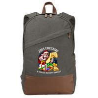 Santa Just Checking If You Are Naughty Or Nice Cotton Canvas Backpack