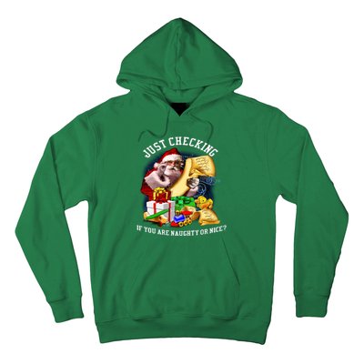 Santa Just Checking If You Are Naughty Or Nice Hoodie