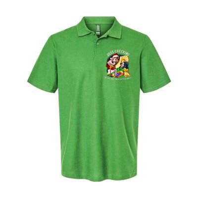 Santa Just Checking If You Are Naughty Or Nice Softstyle Adult Sport Polo