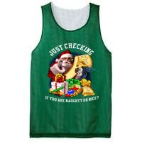 Santa Just Checking If You Are Naughty Or Nice Mesh Reversible Basketball Jersey Tank